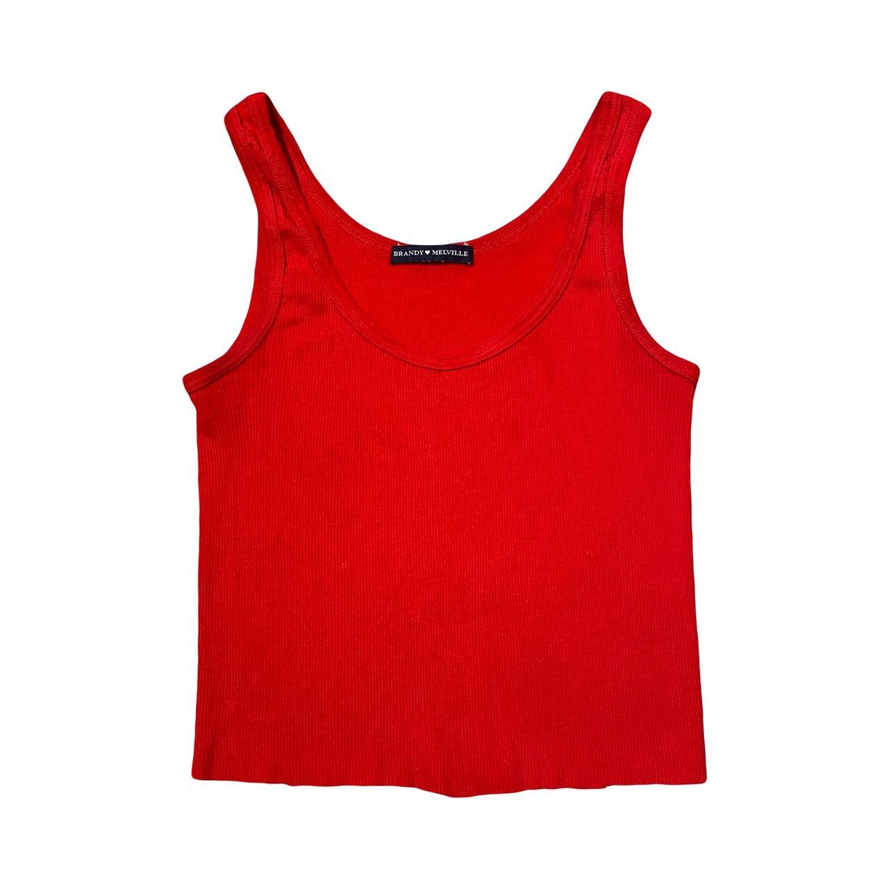 Red Brandy Melville cropped tank top - one size - Depop