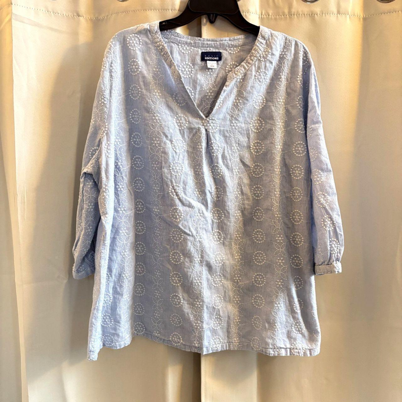 Basic Editions Women's Blouse - Blue – Basic Edit… - image 1