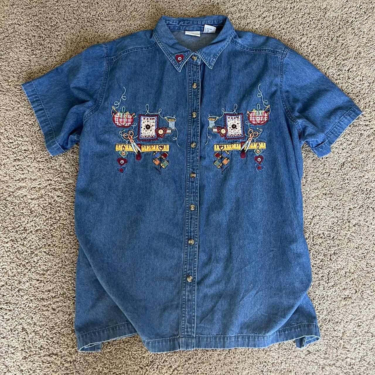 Bobbie Brooks Embroidery Button Up. It is actually... - Depop