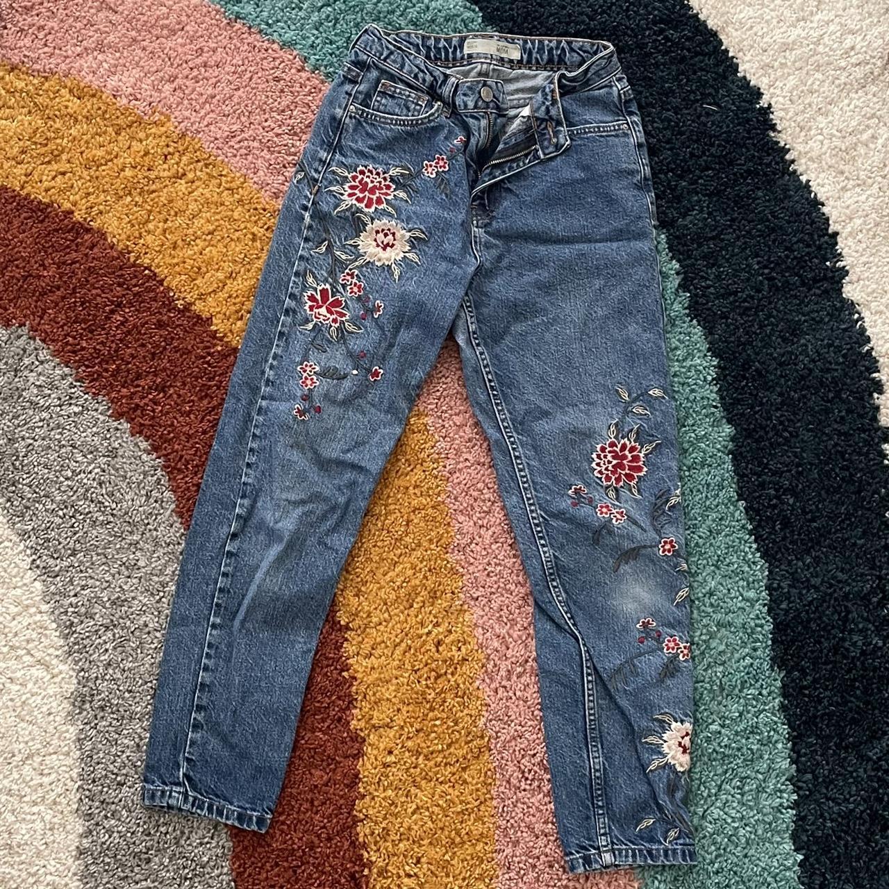 Topshop floral mom on sale jeans