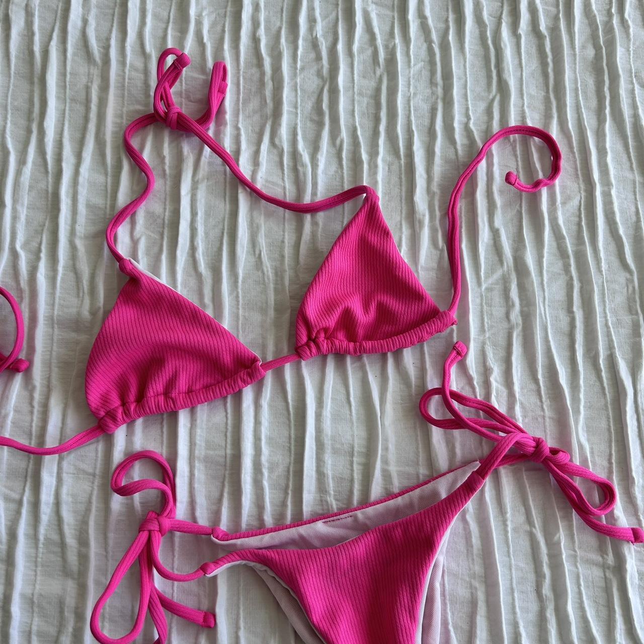 Pink triangle bikini set online