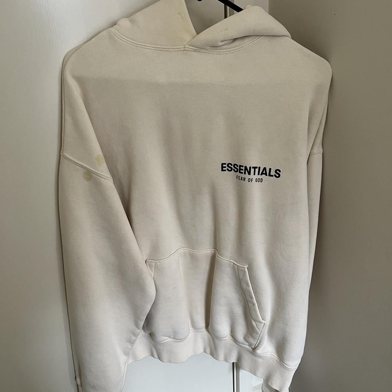 Essentials Buttercream Hoodie size XXS stain on... Depop