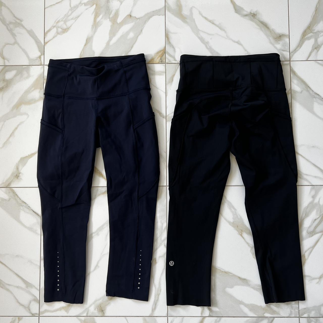 lululemon leggings - size 4 - black - side pockets - Depop