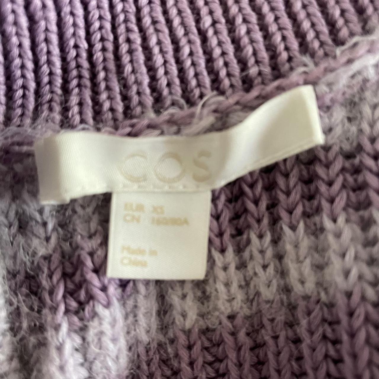 Striped purple COS cardigan #cos #COS #cardigan - Depop