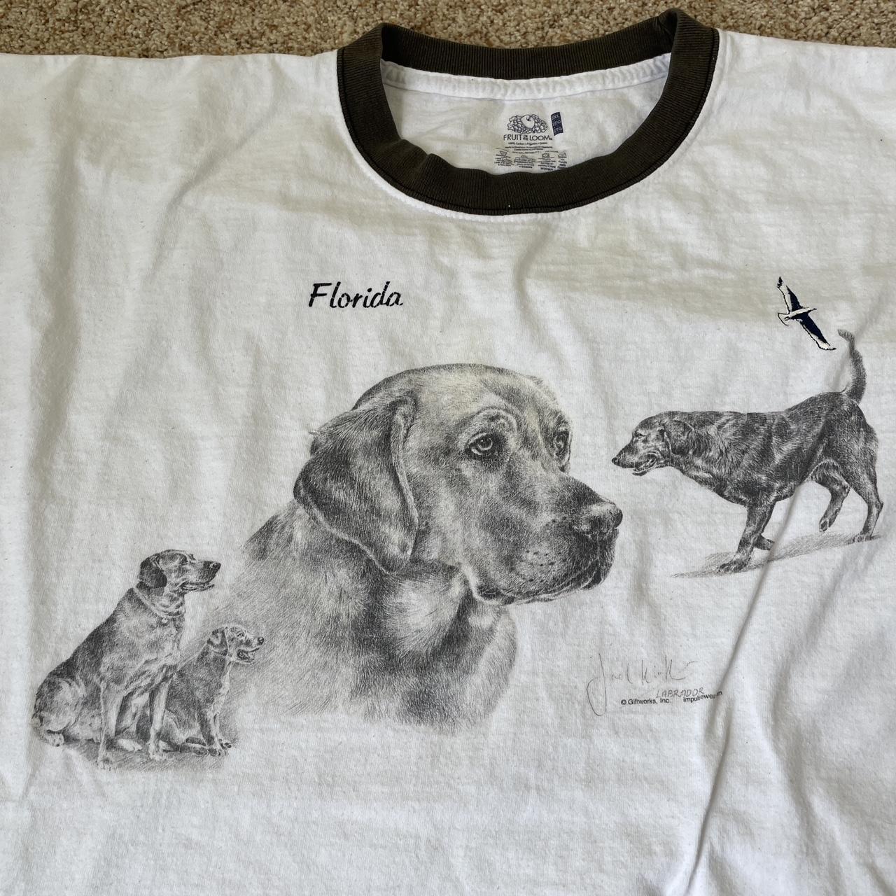 Fruit of the Loom Men's White and Brown T-shirt (2)