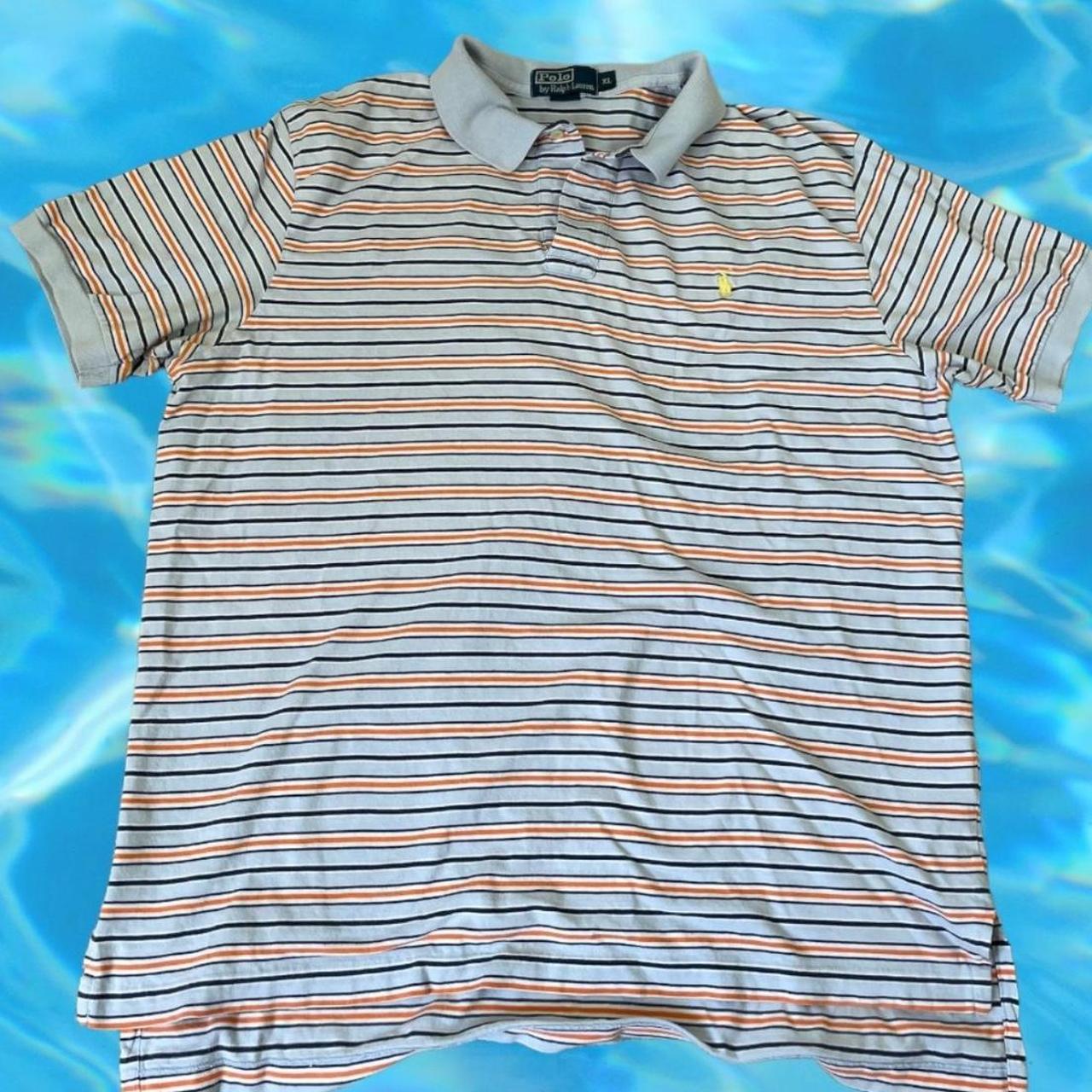 Ralph Lauren Polo Men s Orange Blue Striped Cotton