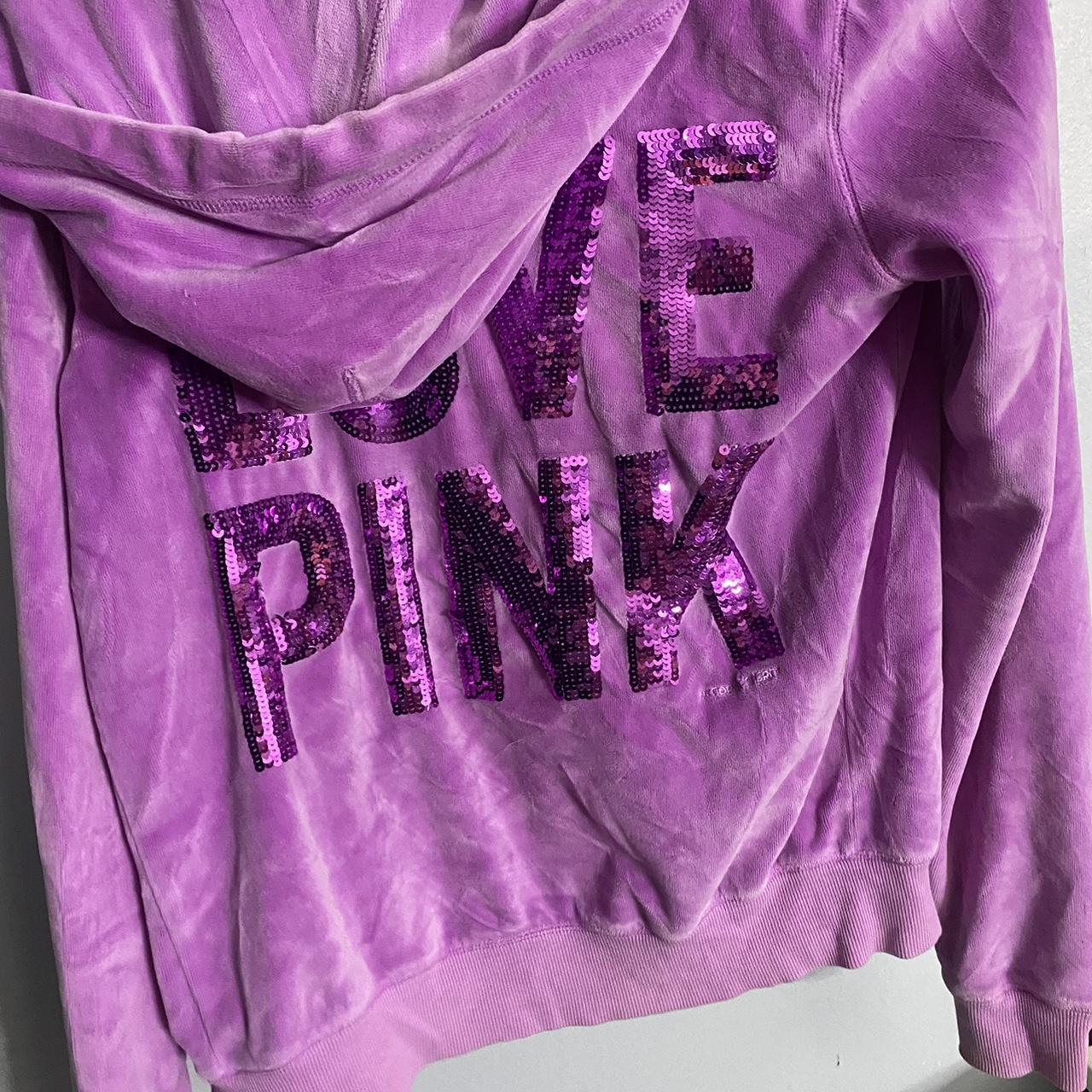 Victoria Secret Pink 2024 sequin logo Sweater women’s girls sz XS New