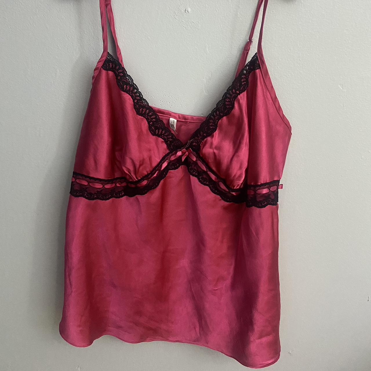 Pretty hot pink lingerie camisole tank top size... - Depop