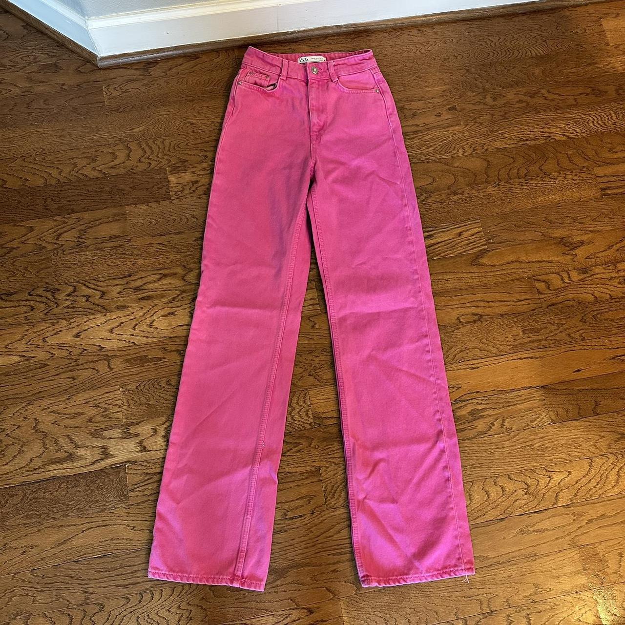 Pink Zara Jeans 🎀 Super cute Barbie pink Zara jeans... - Depop