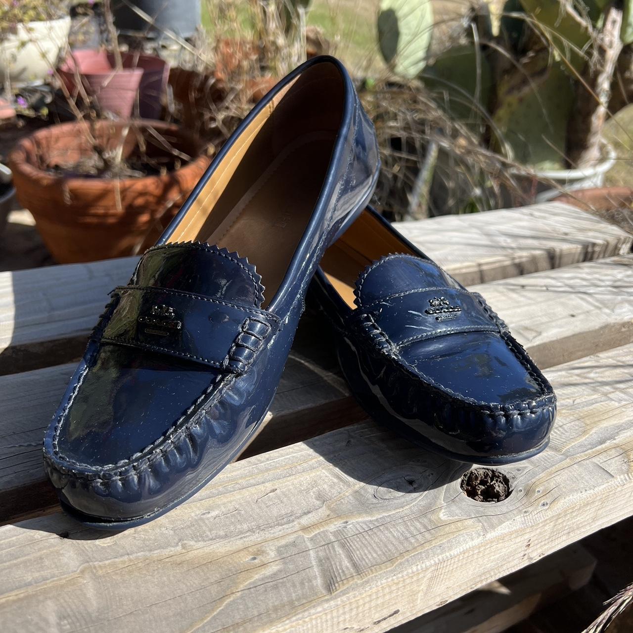 Blue hot sale patent loafers