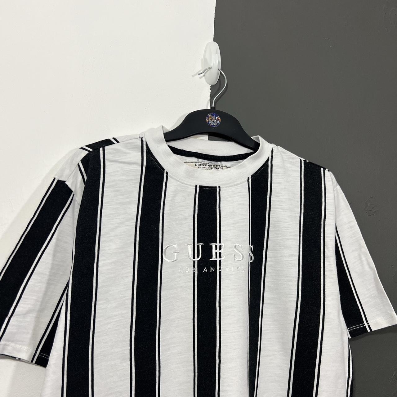 Guess striped shirt black and white online