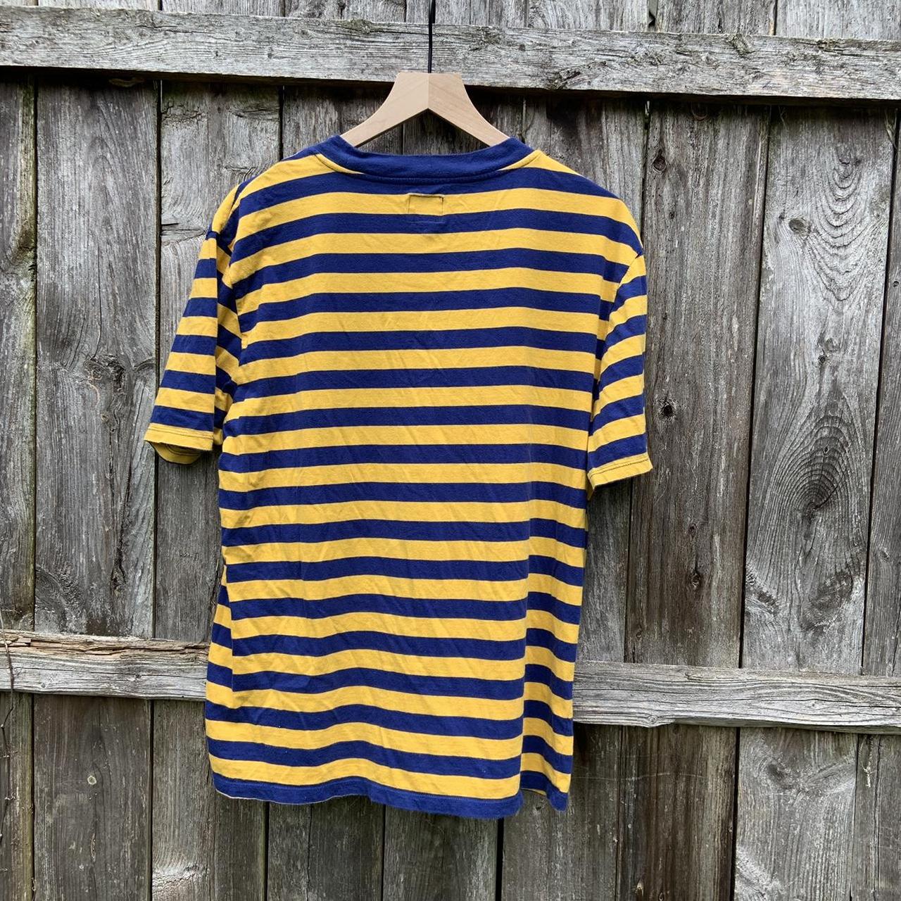 Blue and yellow striped cheap guess shirt