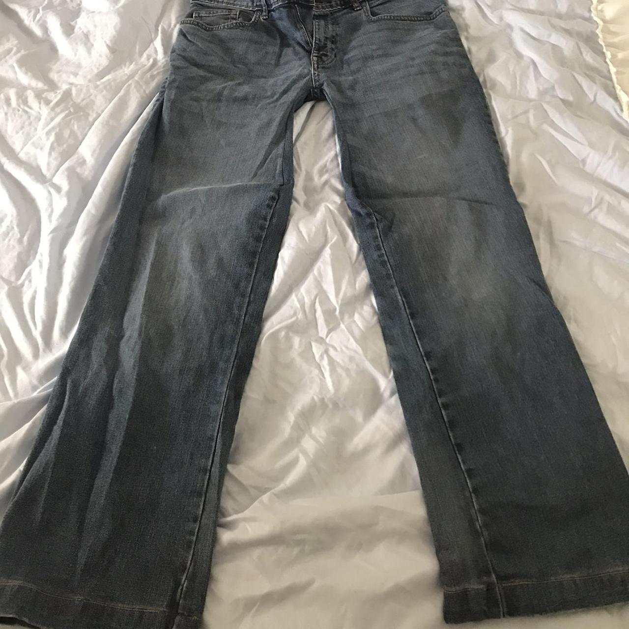 Size 32 inch hips low rise bootcut jeans size medium... - Depop