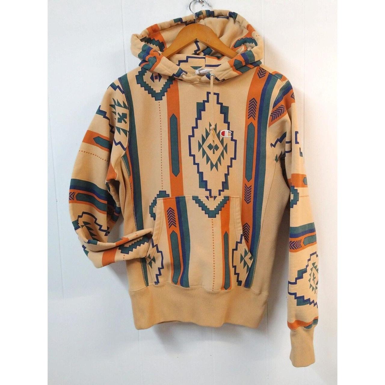 Champion Reverse Weave Hoodie Small Aztec