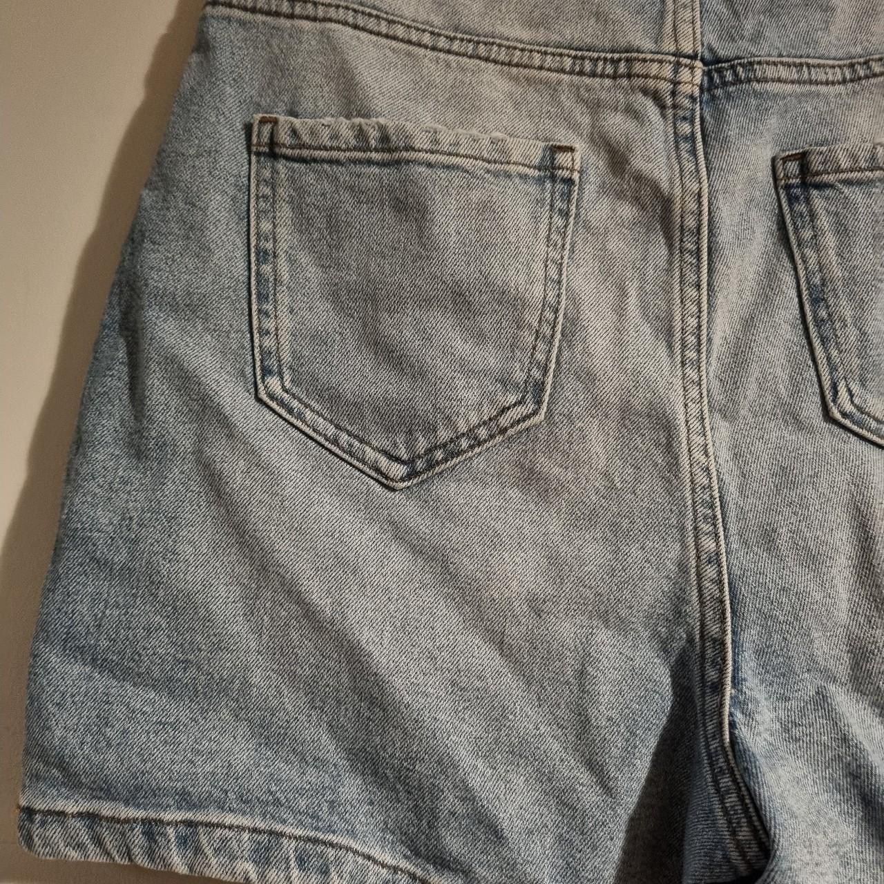 Buy Marks & Spencer Distressed Mom Fit Denim Shorts In Blue | 6thStreet UAE