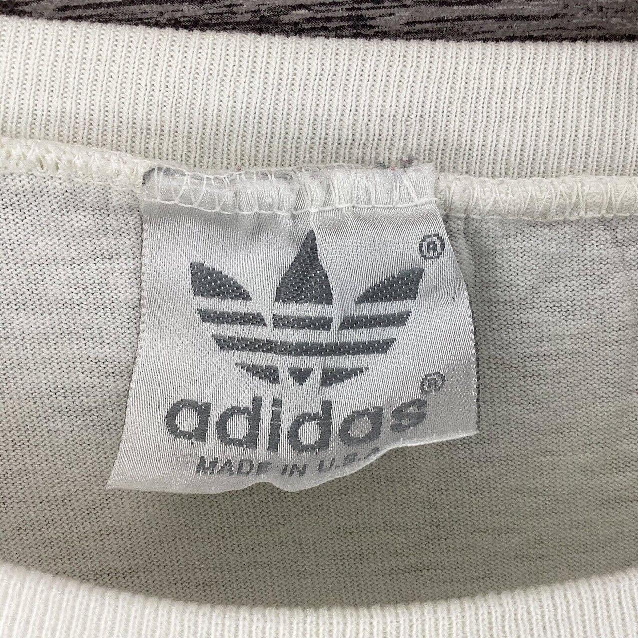 Vintage 80s Adidas Big Logo T-shirt Made in... - Depop