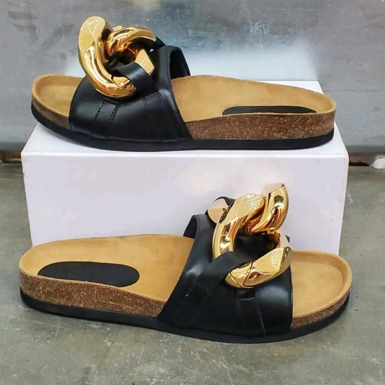 ＊JW ANDERSON＊ Chain Slide Sandal 関税/送料込 JW Anderson Chain Flat Sandals | Black | FARFETCH JO