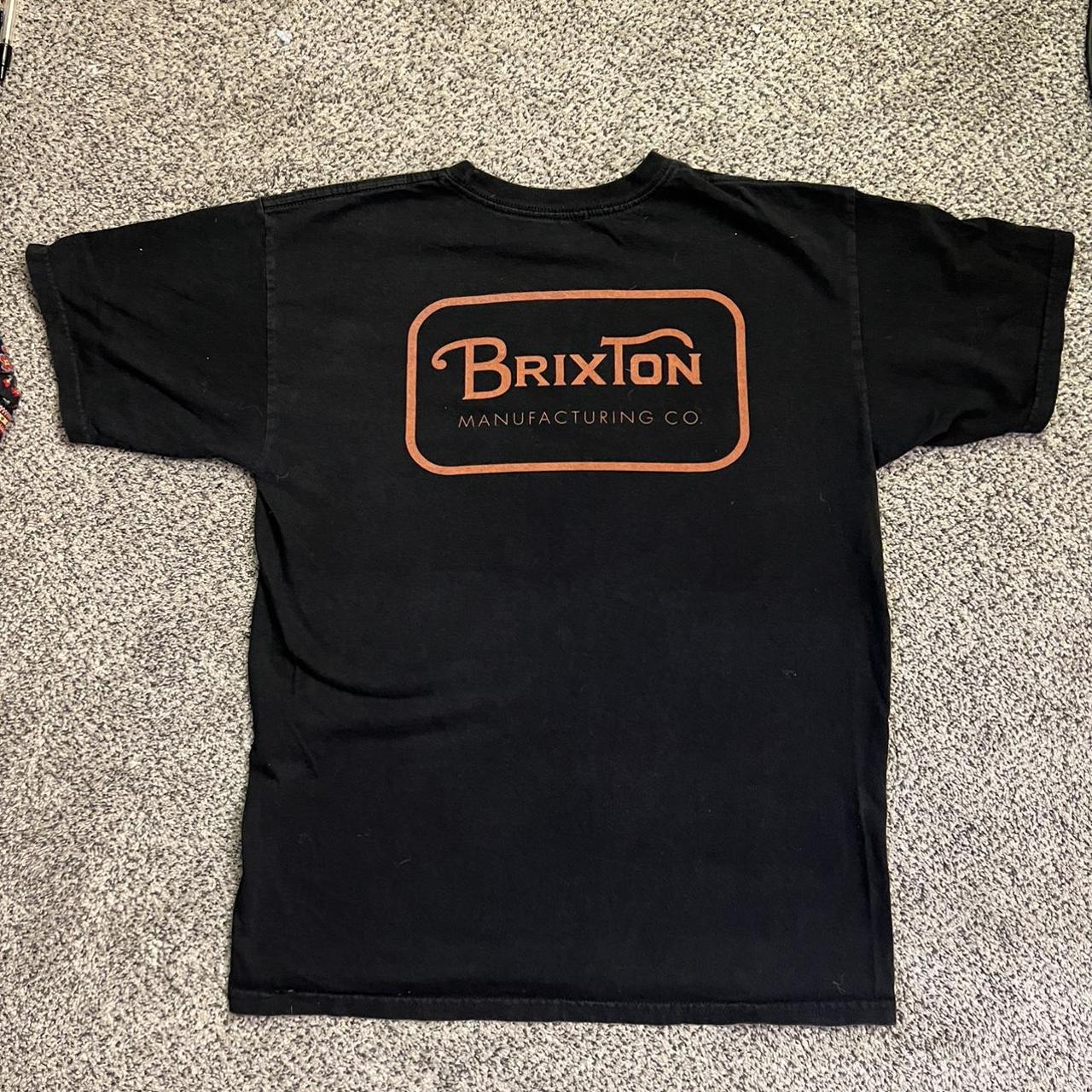 Brixton logo tshirt in black. Nice comfy material.... Depop