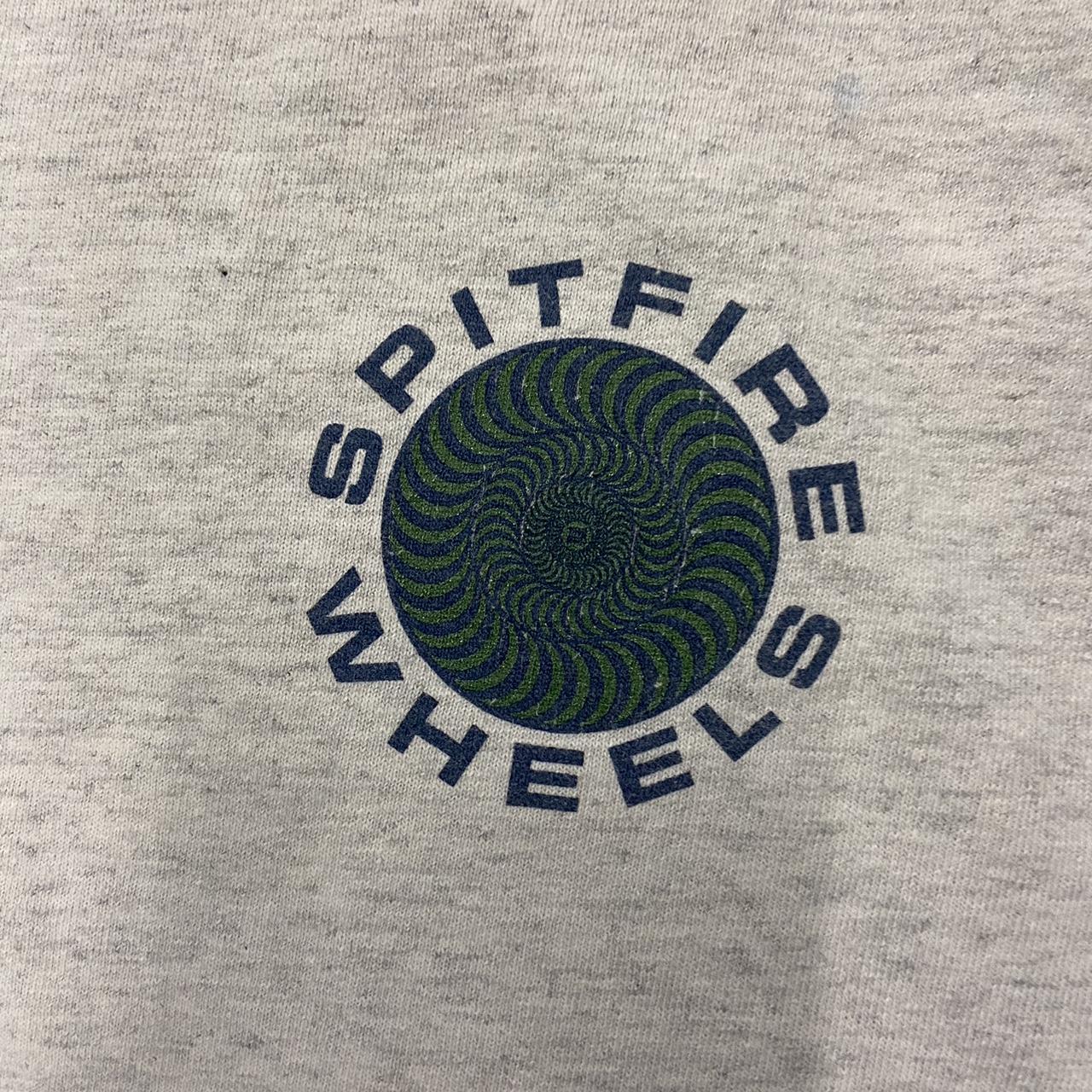 Grey Y2K spitfire skate brand promo, T-shirt 🛹 size... - Depop