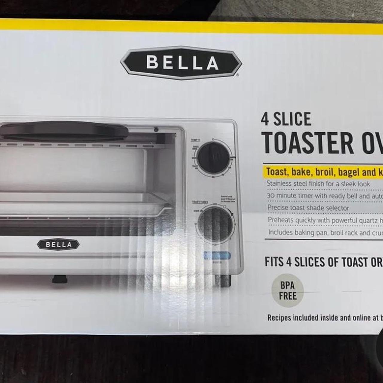 4 slice toaster oven bella best sale