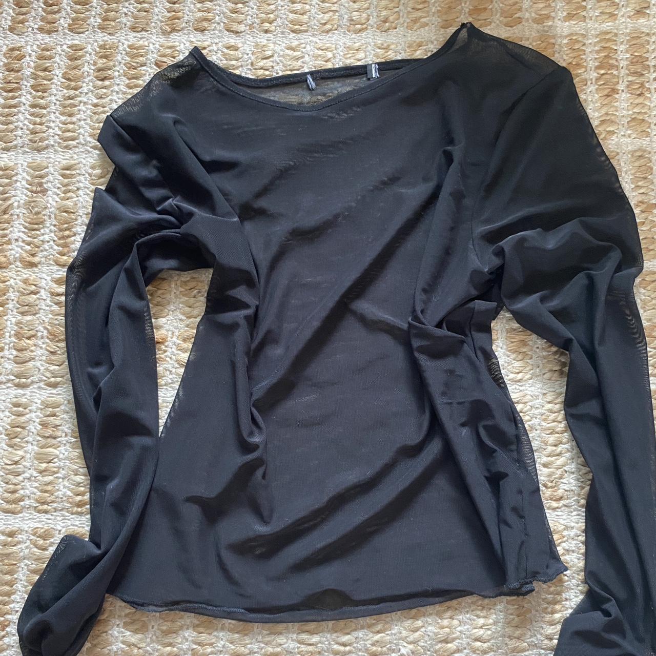 MESSAGE BEFORE BUYING!! black long sleeve mesh top... - Depop