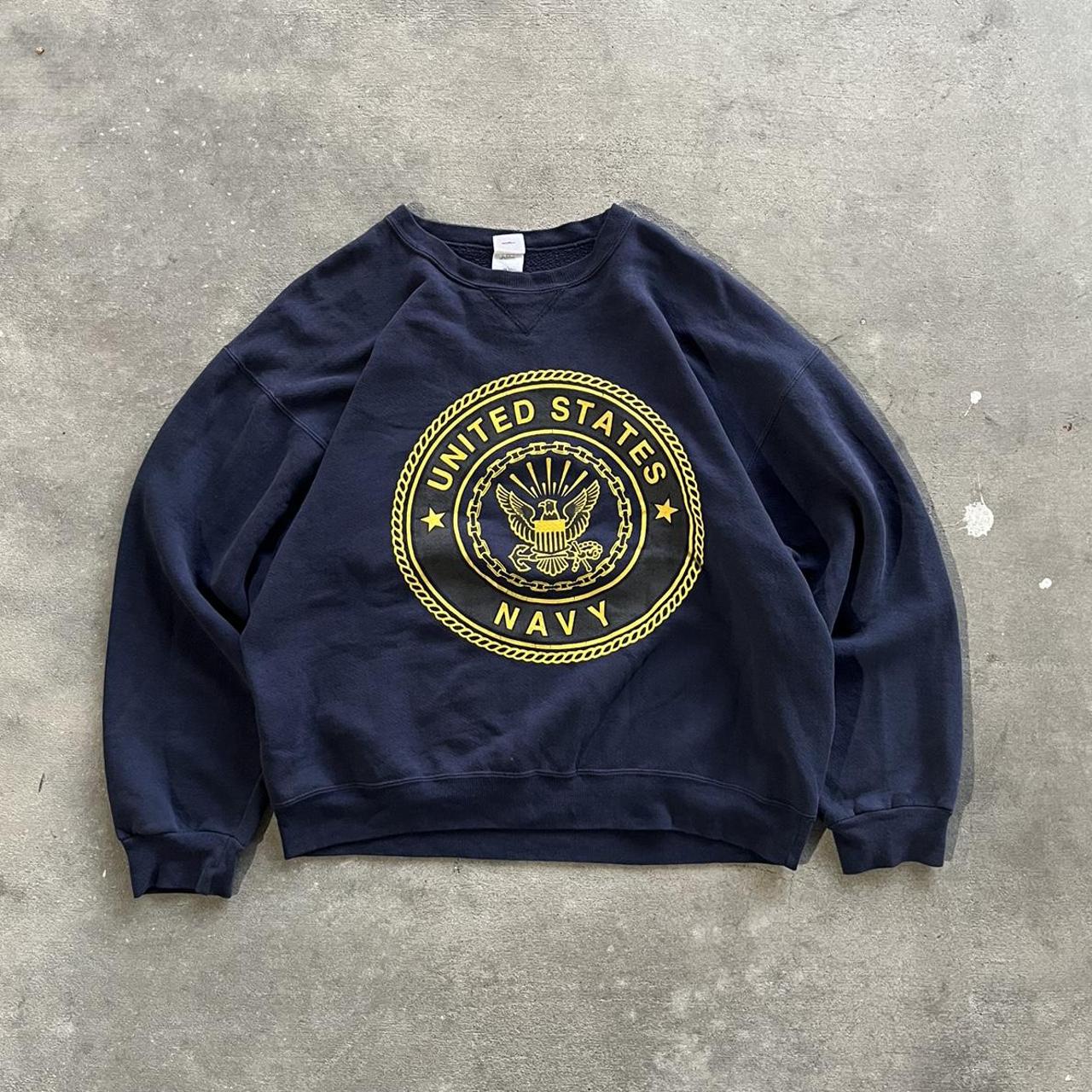 vintage US Navy crewneck sweatshirt size L great... - Depop