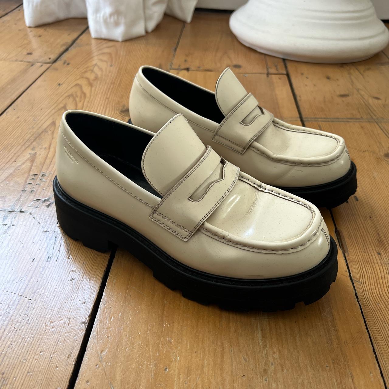 Vagabond platform off white loafers. Great pre loved... - Depop