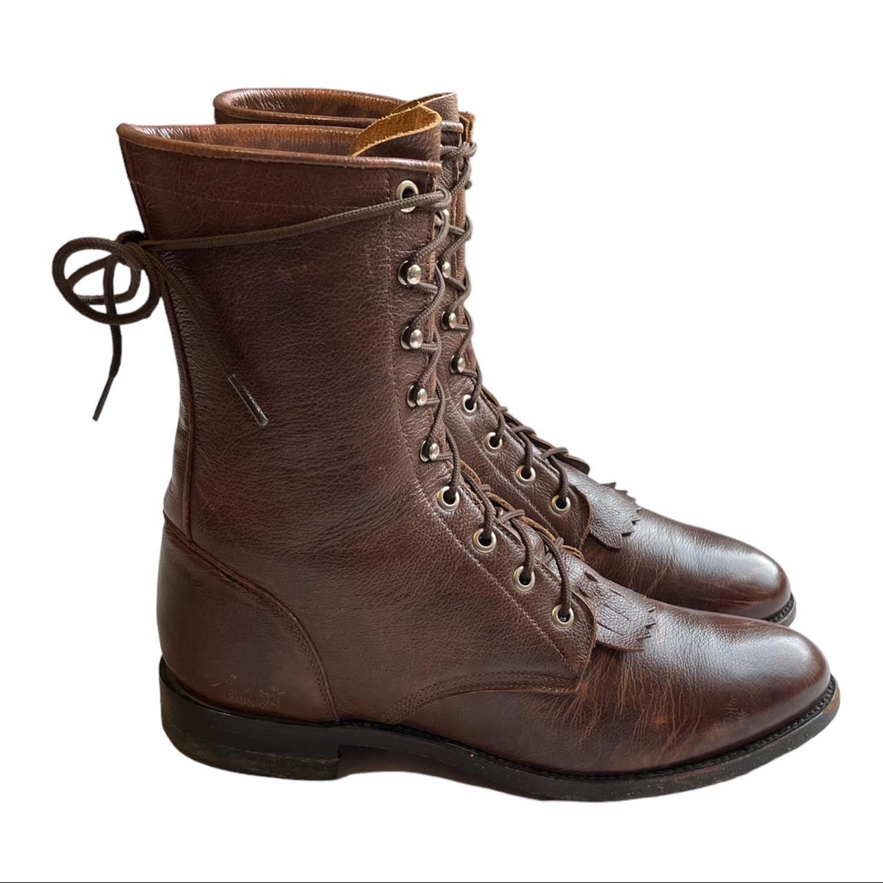 Mens lace sale up roper boots