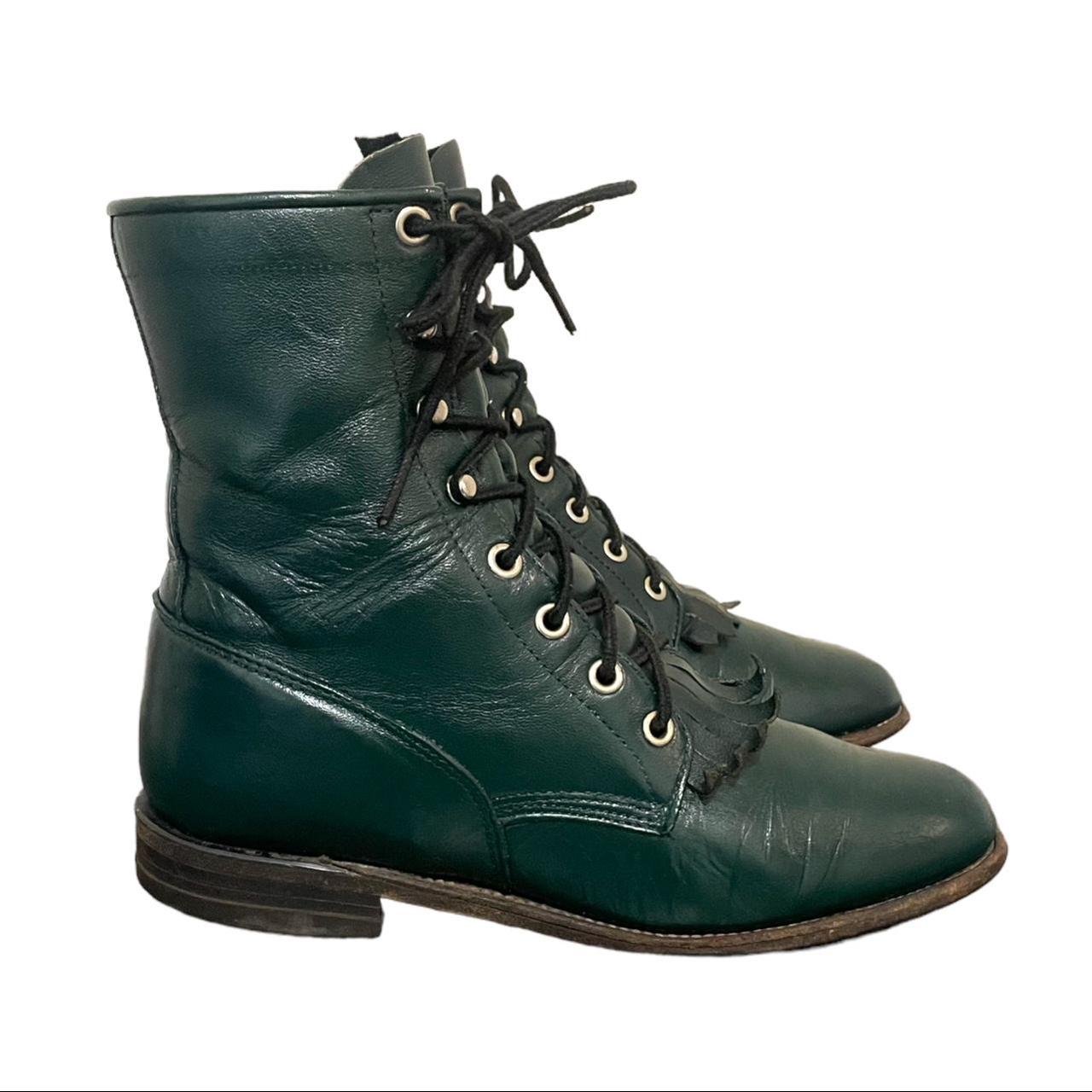 green flat boots