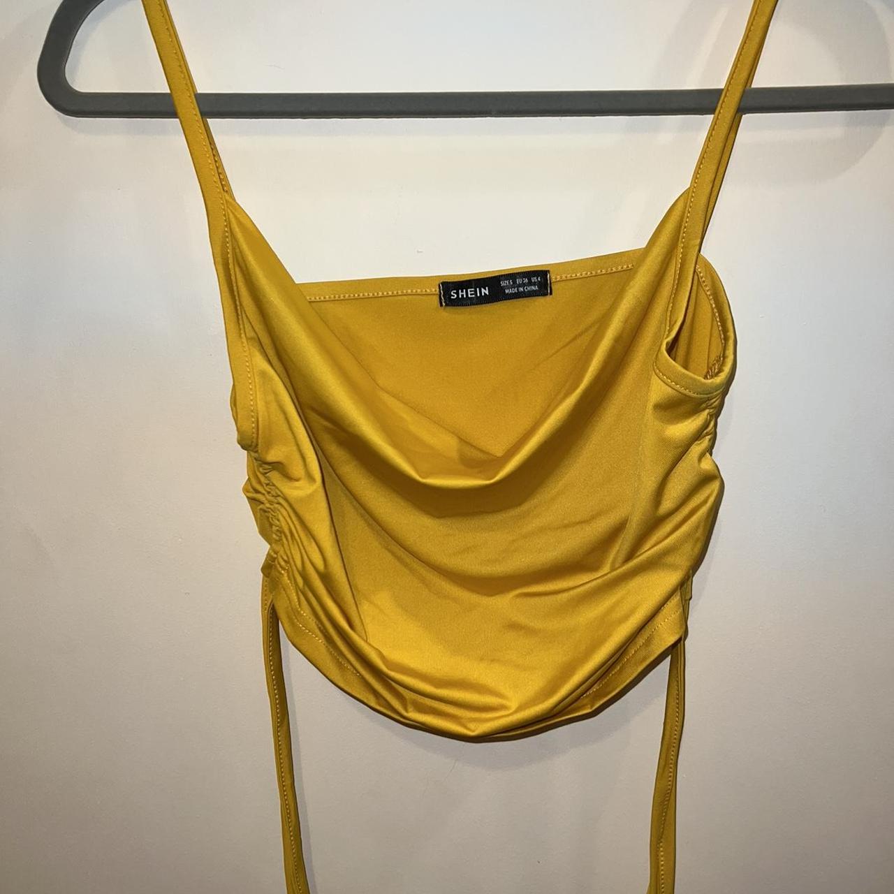 SHEIN Women's Yellow Croptop Depop