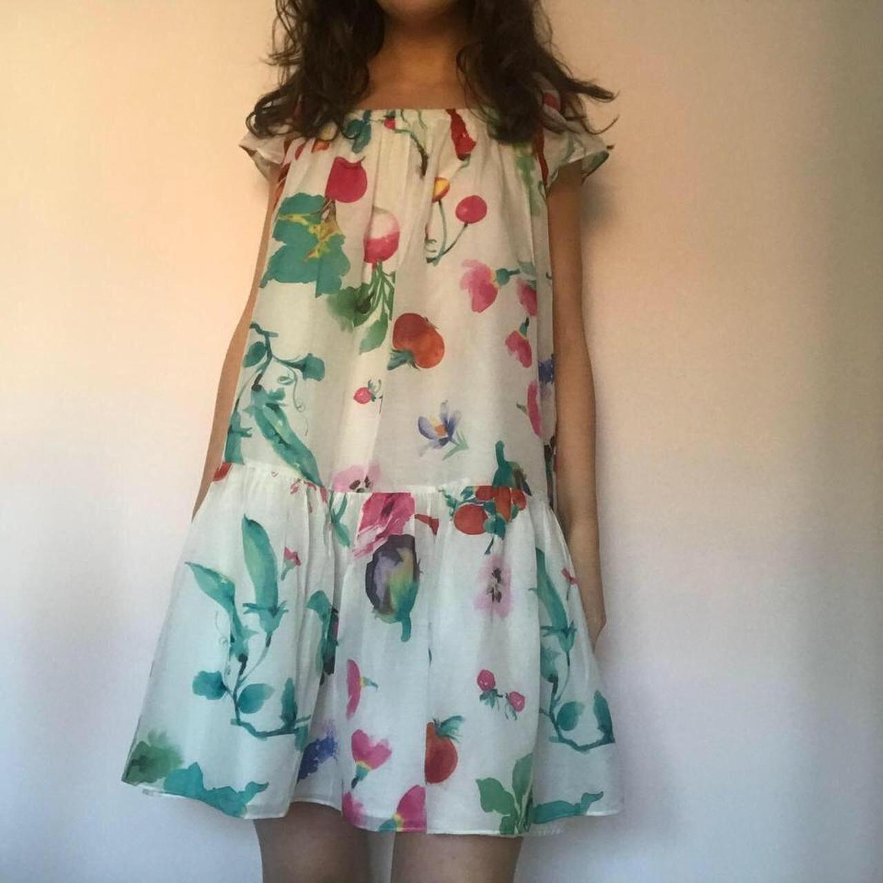 Moschino cheap and chic white floral summer mini. Depop