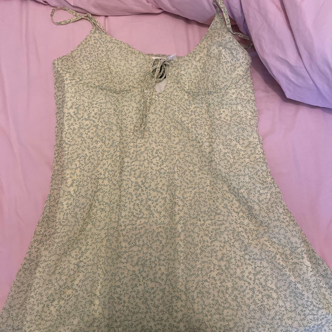 H&M Women's Yellow and Green Dress | Depop