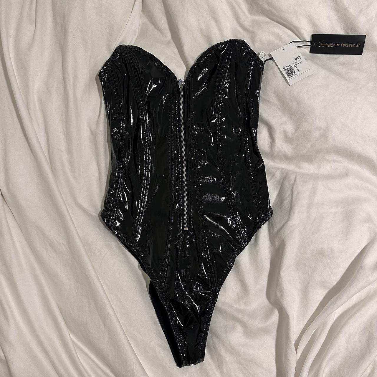 Black zip up corset Fredericks of Hollywood x f21... Depop