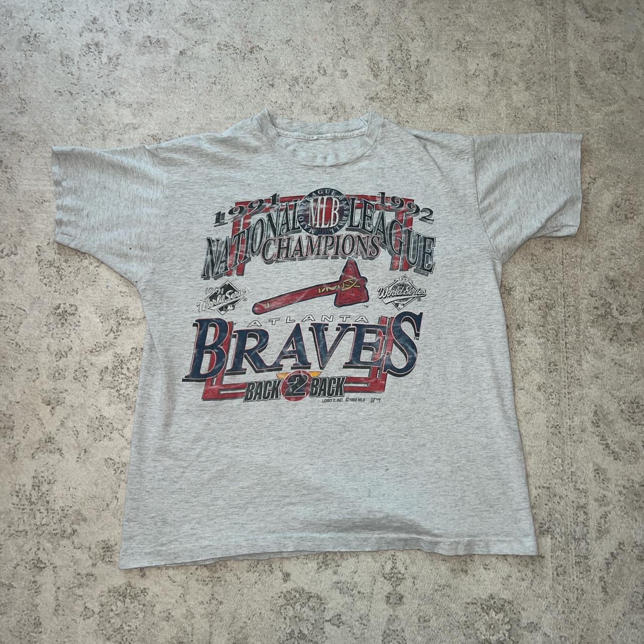 VINTAGE 1993 Atlanta Braves Western Division Champions T-Shirt - Size XL