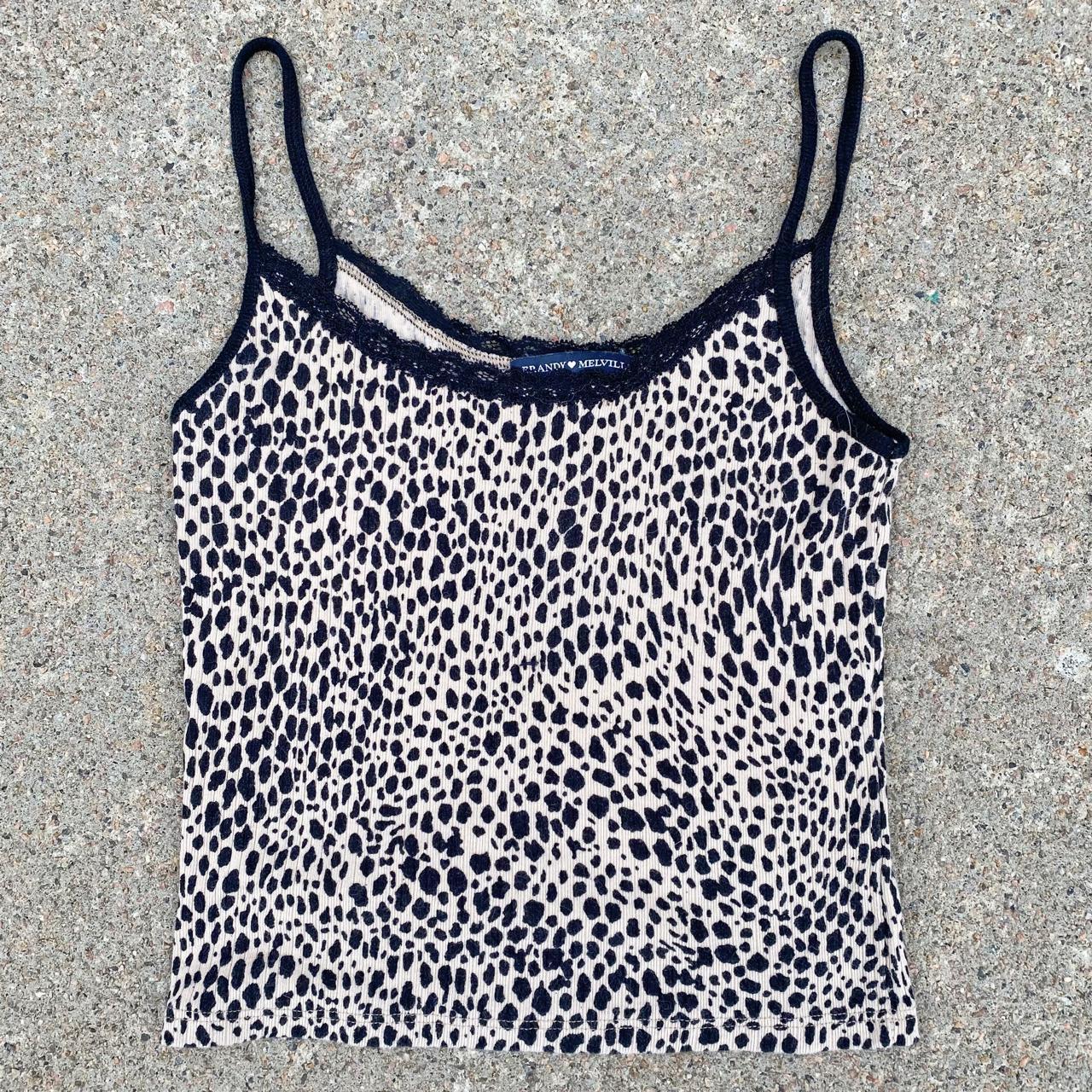 Brandy Melville Cheetah Animal Print Lace Cami... - Depop
