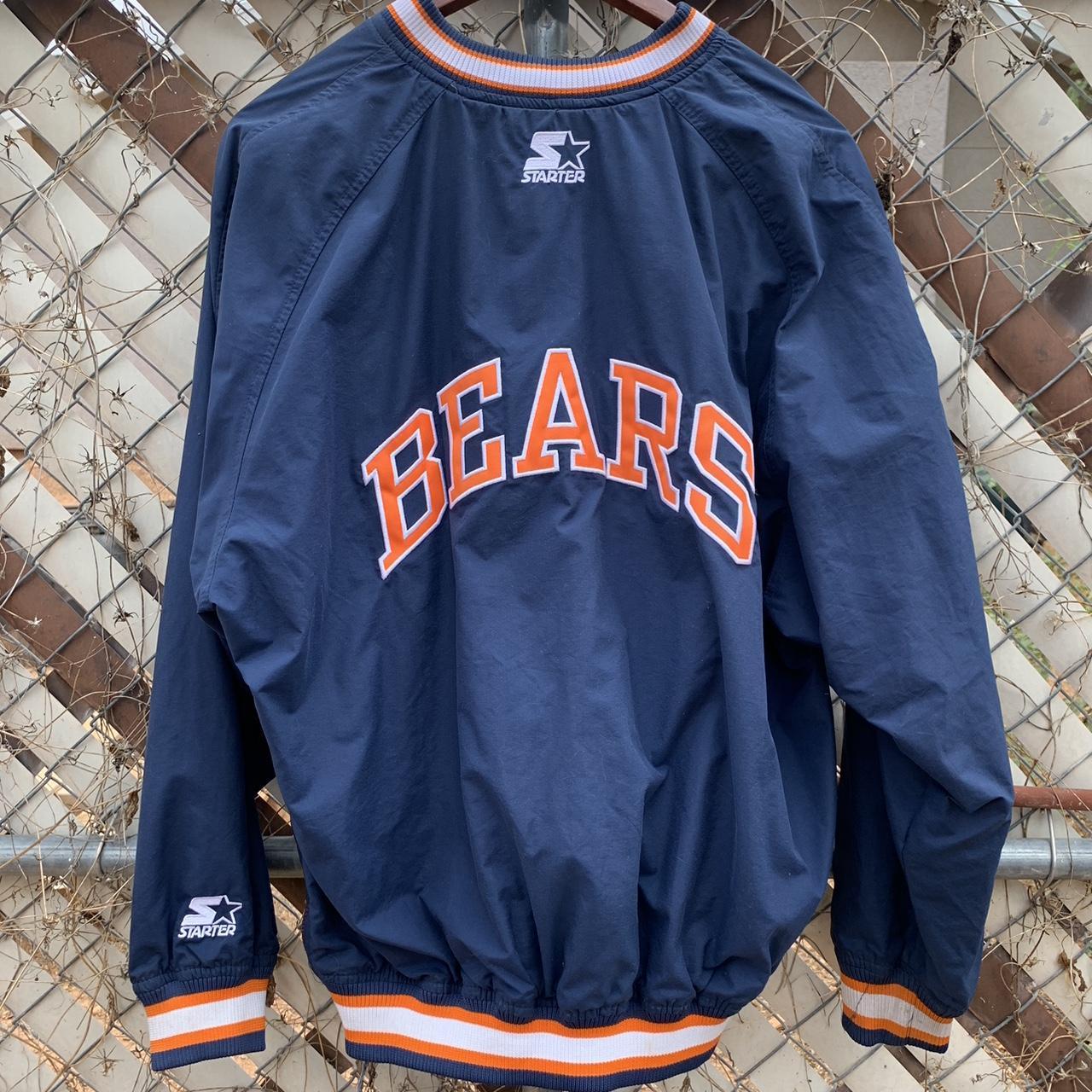 Starter Chicago Bears Navy Blue and Orange Varsity Jacket