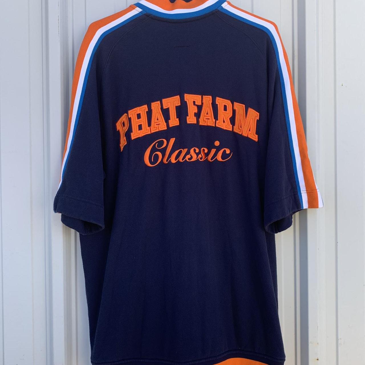 PHAT FARM シャツ　ビッグサイズ　オレンジ　XXL ストリート　英字 Vintage Phat Farm Pullover Zip XL Love the color way | Depop
