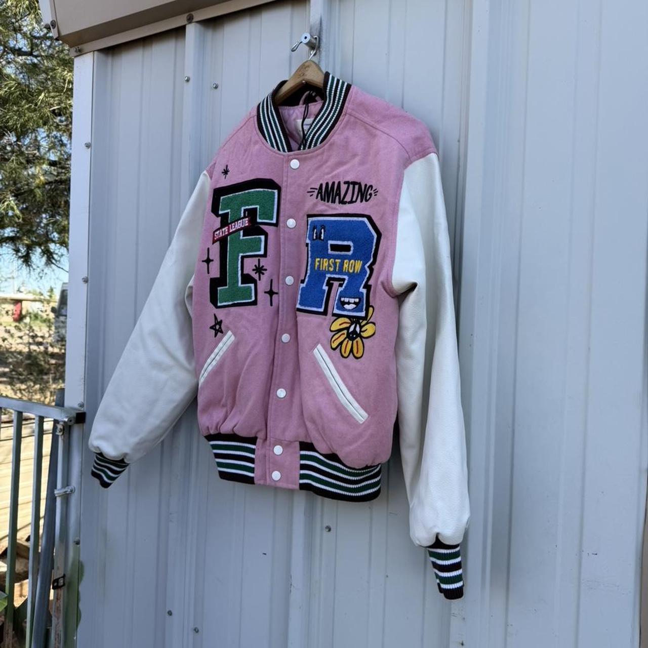 Preloved Women's Varsity Jacket - Pink/Multi - M … - image 3