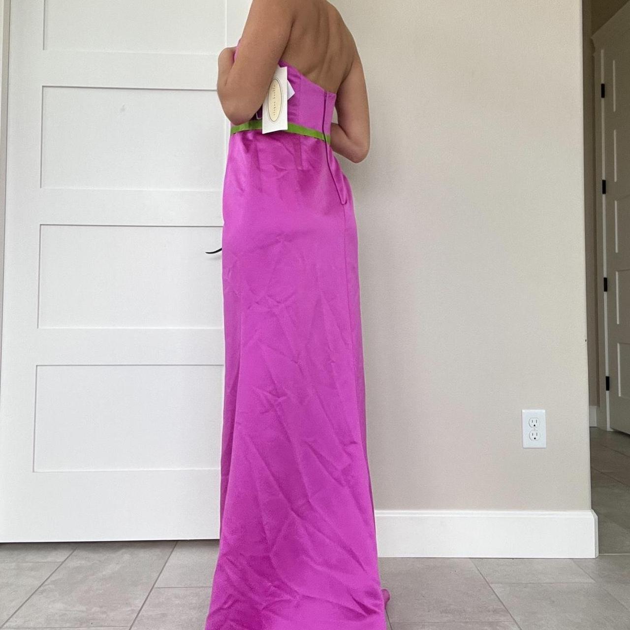 Women's Pink and Green Dress Depop