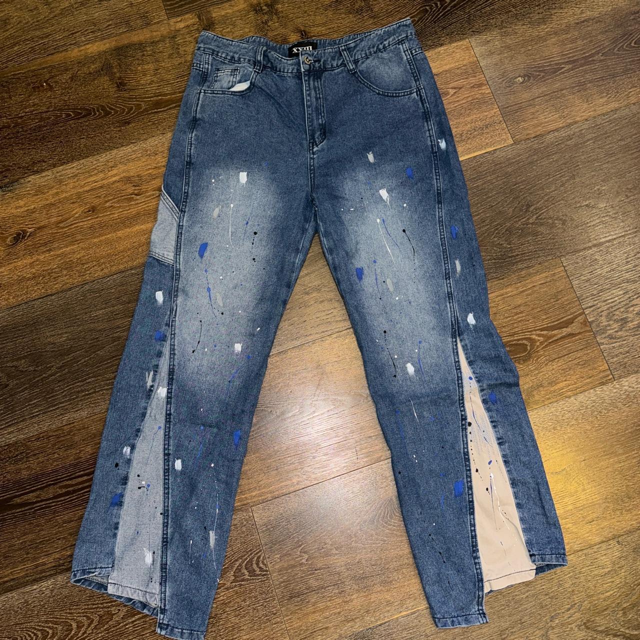 XXIII Paint Splatter Jeans Worn Once Depop   P0 