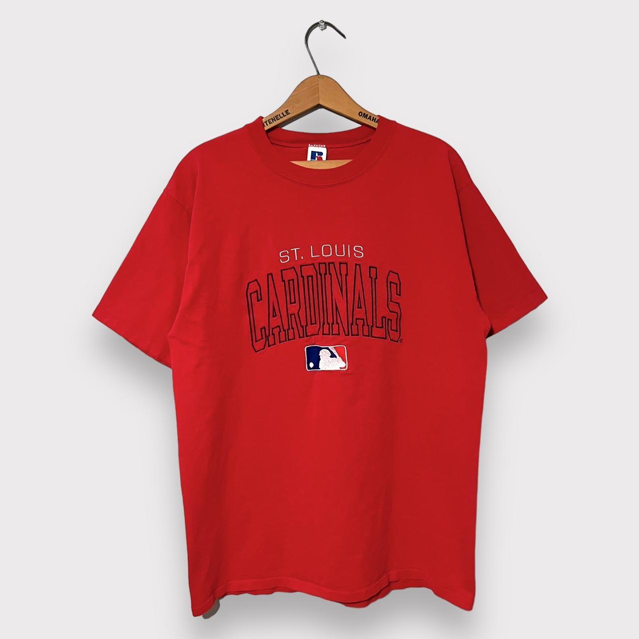 Vintage, Shirts, Vintage St Louis Cardinals Mlb Red Embroidered Logo T  Shirt Made In Usa Size Xl