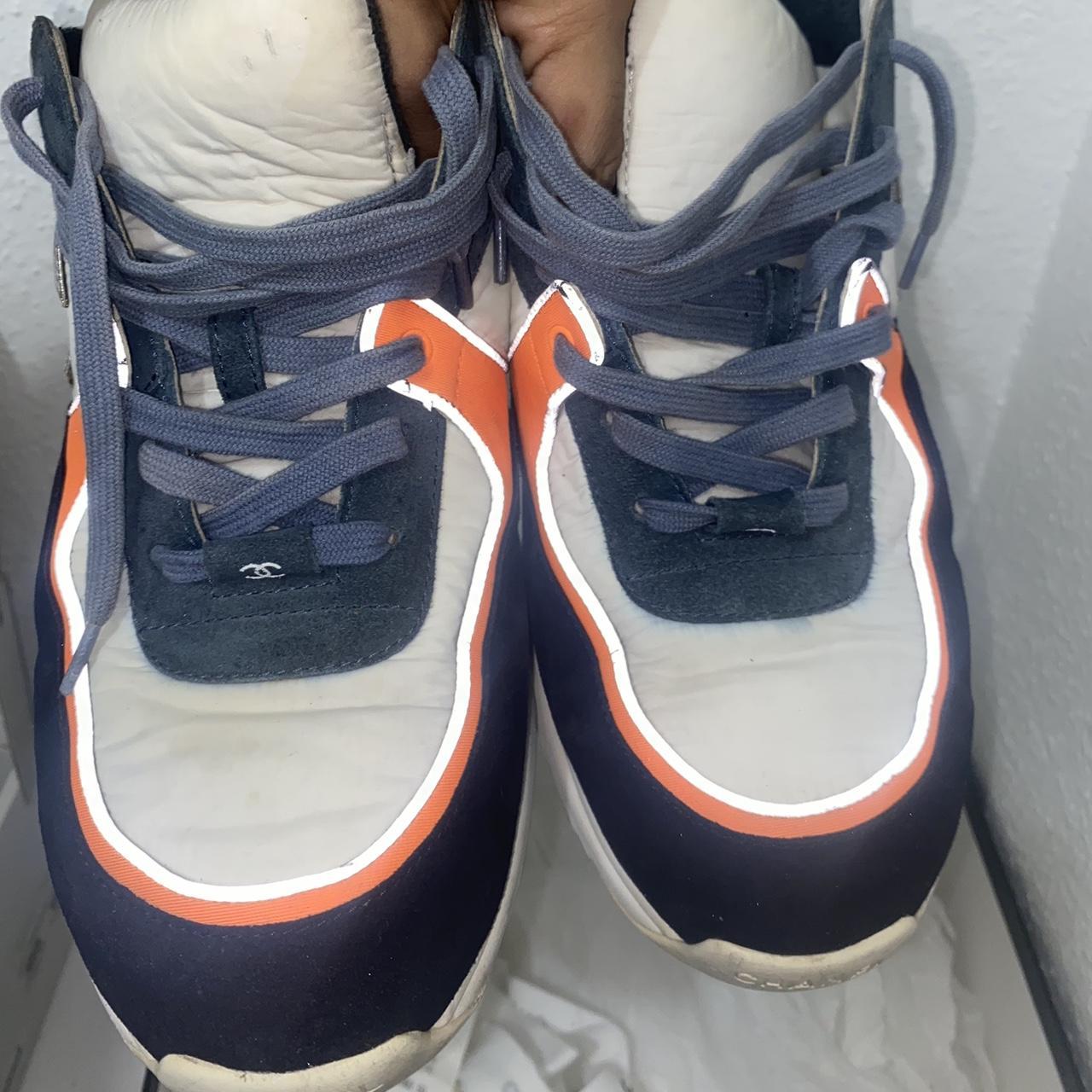 Blue Orange Chanel Blue And White Chanel Trainers PRE-OWNED