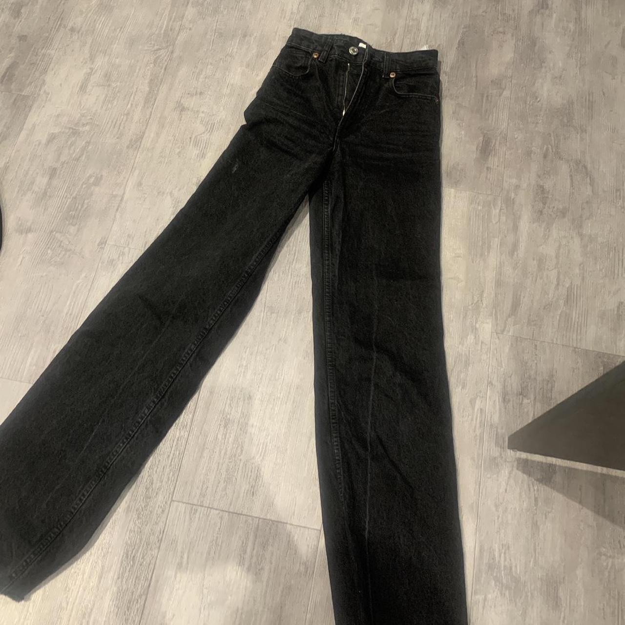 zara full length wide leg black jeans perfect... Depop