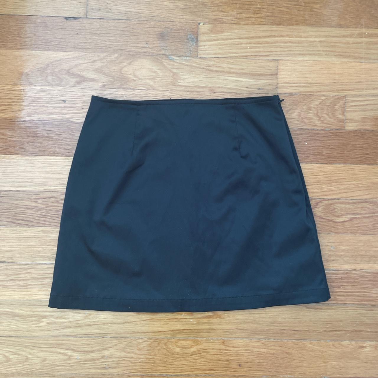 Black satin skirt outlet glassons