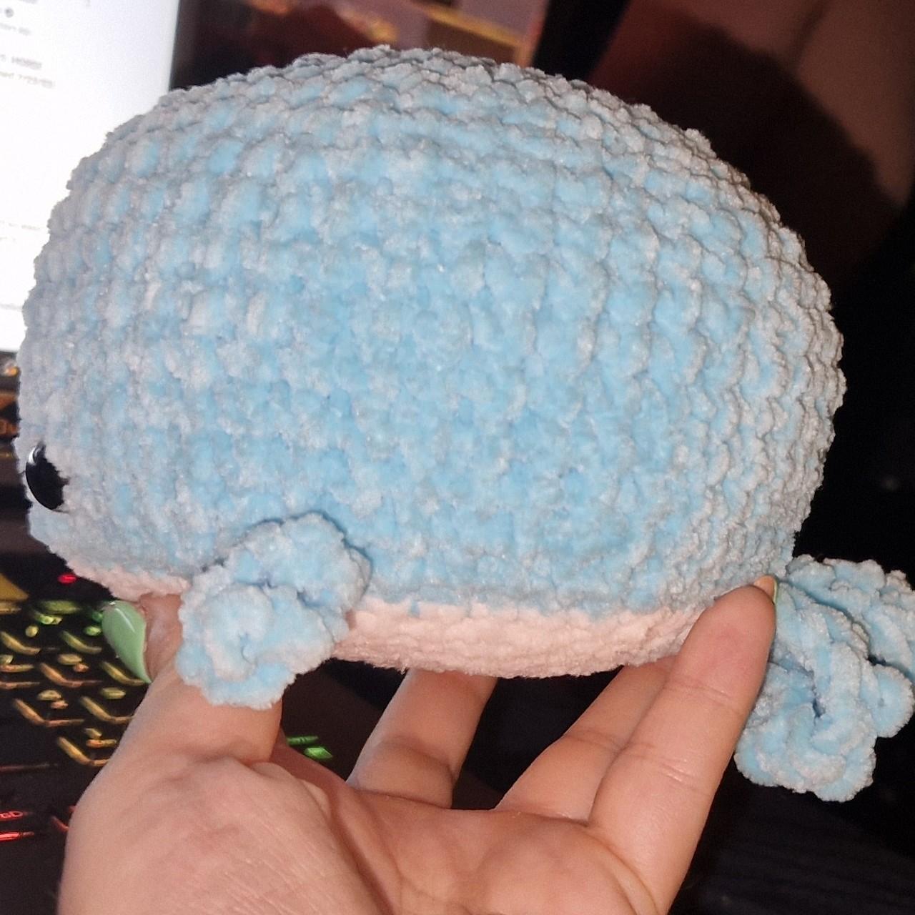 Cute handmade crochet whale 🐋 I crocheted this... - Depop