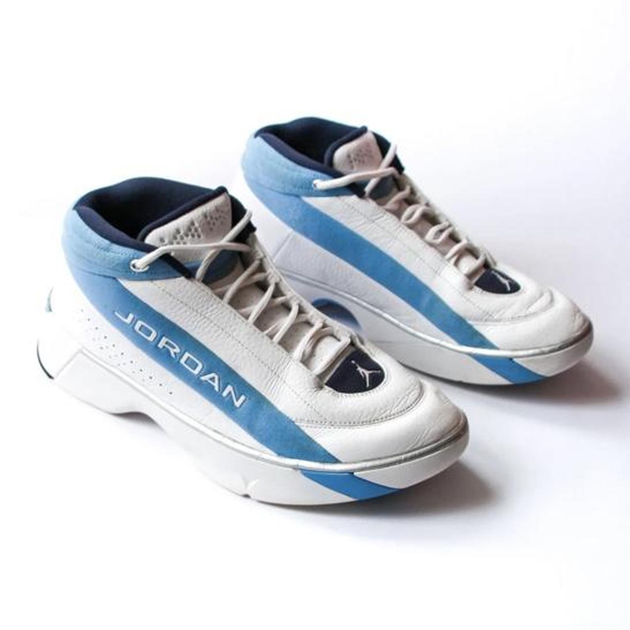 team jordans blue and white