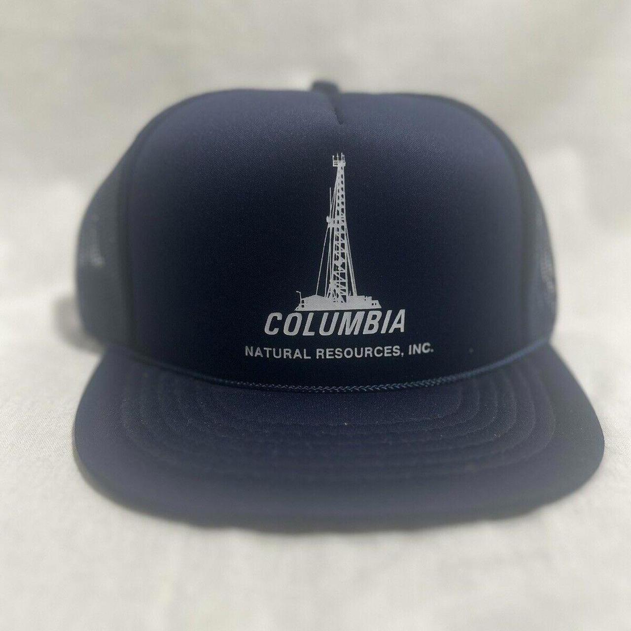 Columbia Adjustable Snap Back Hat Black and blue in - Depop