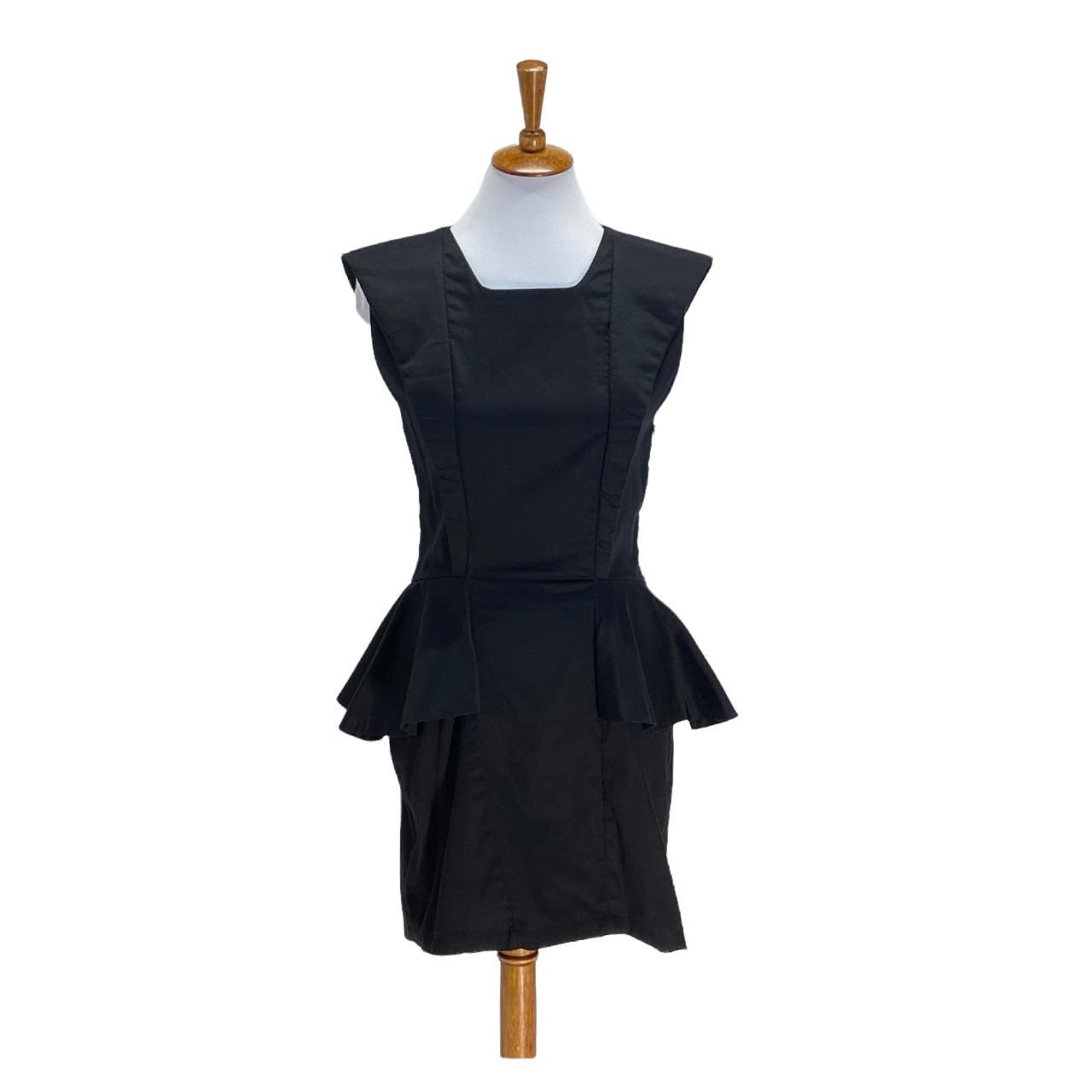 Traco Womens Shoulder Pad Peplum Back Cutout Dress... - Depop