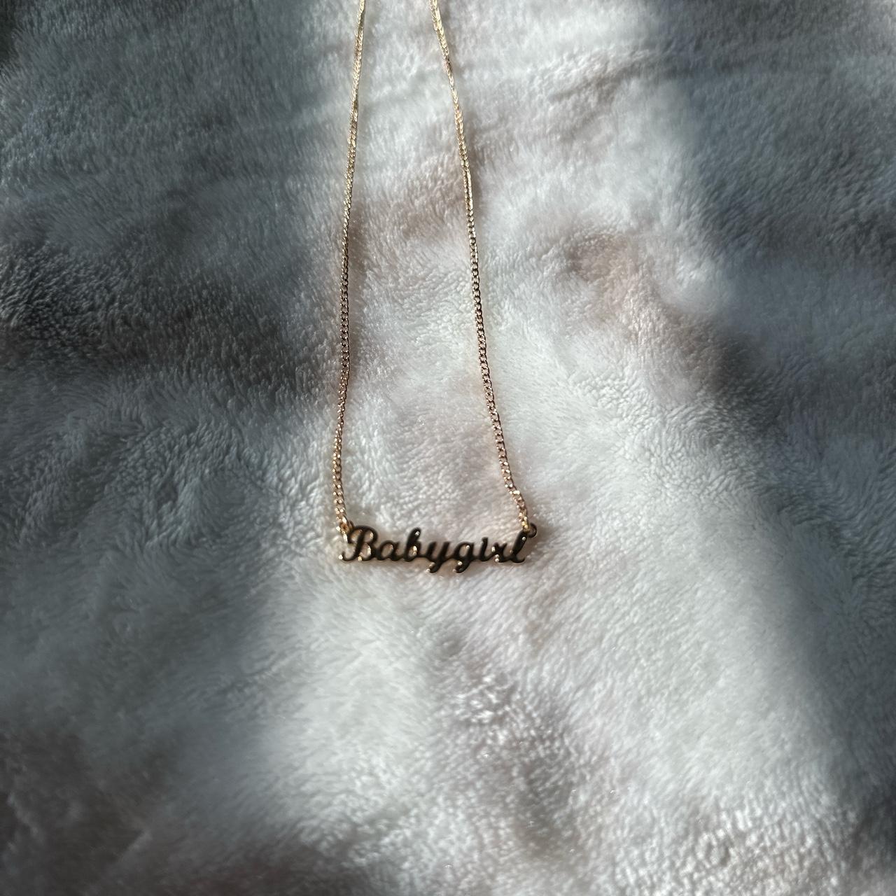 18k Gold Plated Signature Handwritten Babygirl Name Necklace Jewelry for  Girls Womens - Walmart.com