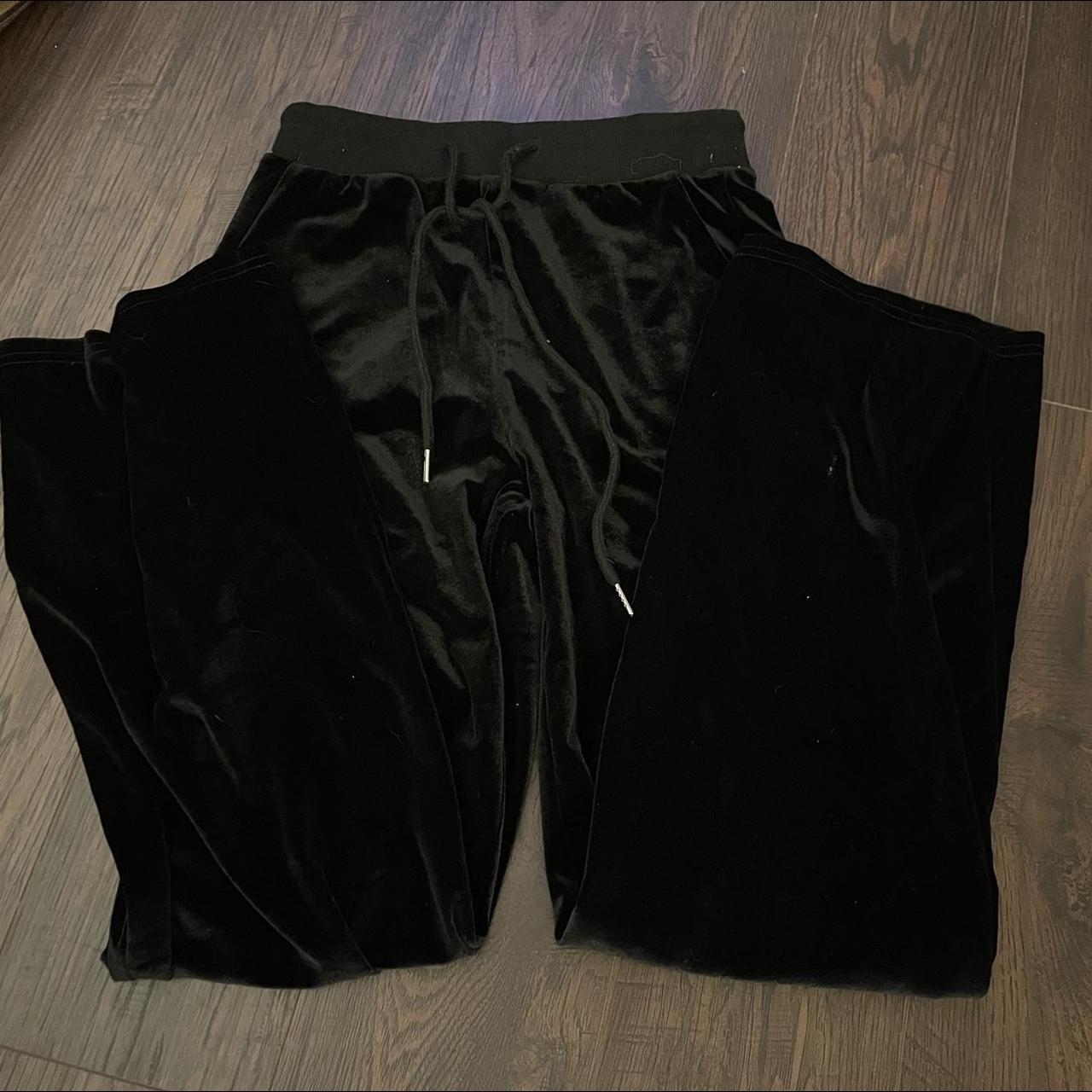 NO PAYPAL black velour textured shein pants, not... - Depop